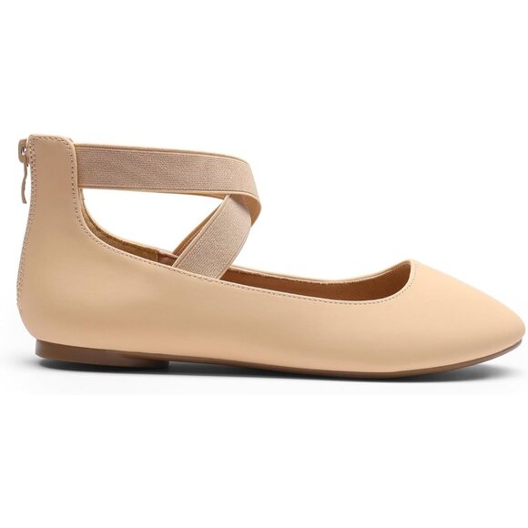 Dream Pairs Women Nubuck Faux Suede Flats Comfortable Elastic Ankle Straps Shoes - Picture 2 of 7